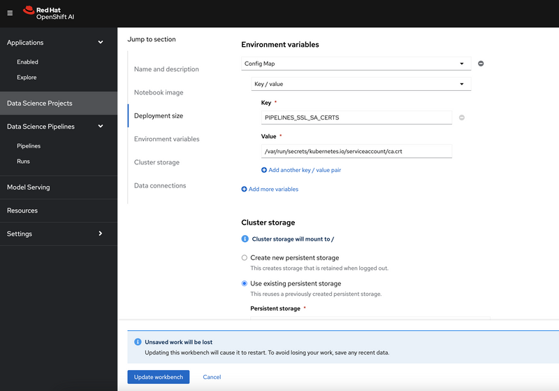 Manually set PIPELINES_SSL_SA_CERTS