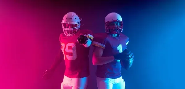 American Football Player Banner Ads Template Sports Magazine Websites Articles — Stock Photo, Image