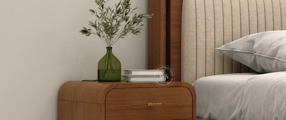 Cover image for The Lotus Teak Wood Bedside Table: A Masterpiece of Minimalism and Function
