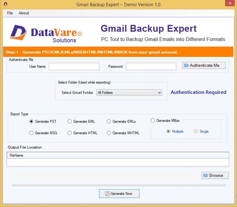 DataVare Gmail Backup