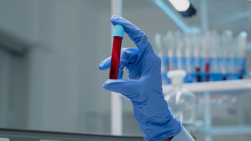 blood in the tube