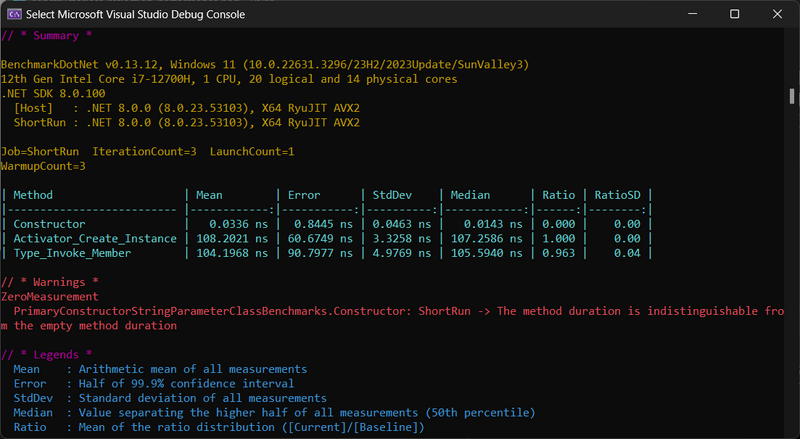 Activator.CreateInstance vs Type.InvokeMember - Benchmarks For Primary Constructors