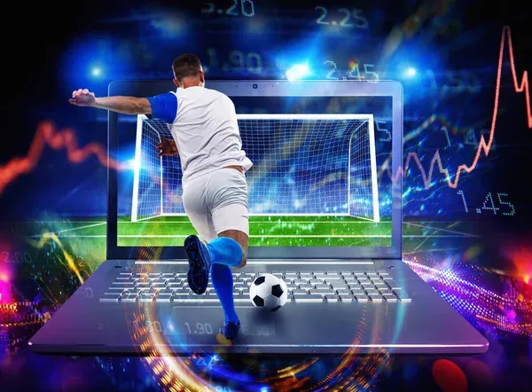 Online Football Bet Analytics Statistics Soccer — Stock Photo, Image